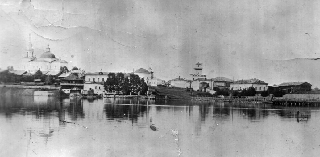 Режевской пруд. Вид на левобережье. Фото начала XX века