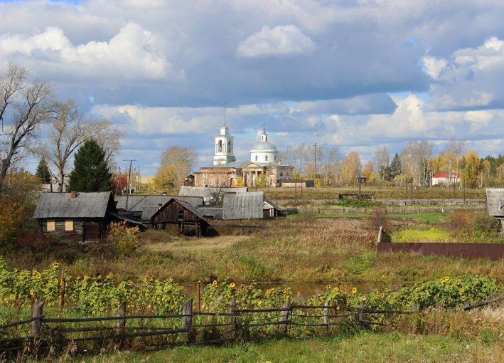 Село Липовское. Пейзаж с Липовским храмом