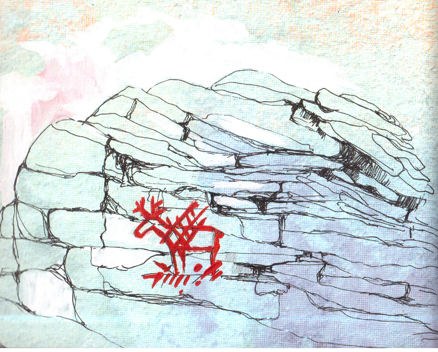 «Лось, попавший в сети» — самый известный рисунок, оставленный древним человеком на поверхности Шайтан камня