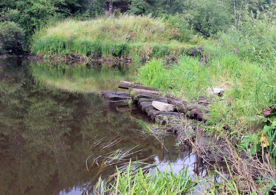 Остатки мельничной плотины в Голендухино