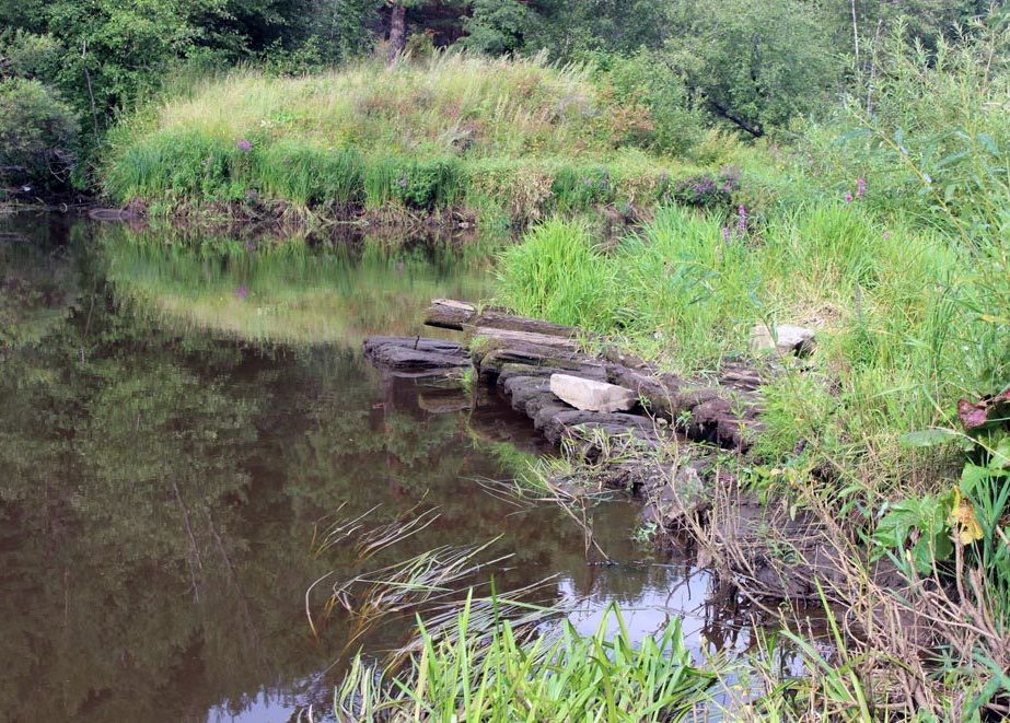 Остатки мельничной плотины в Голендухино