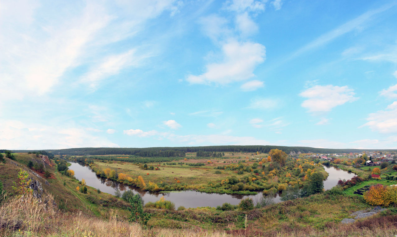 Вид на реку Реж за селом Першино