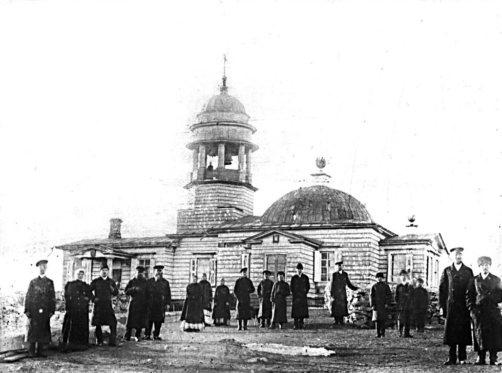 Деревянный храм Иоанна Предтечи на Орловой горе в Реже (Режевском заводе). Фото 1890 года