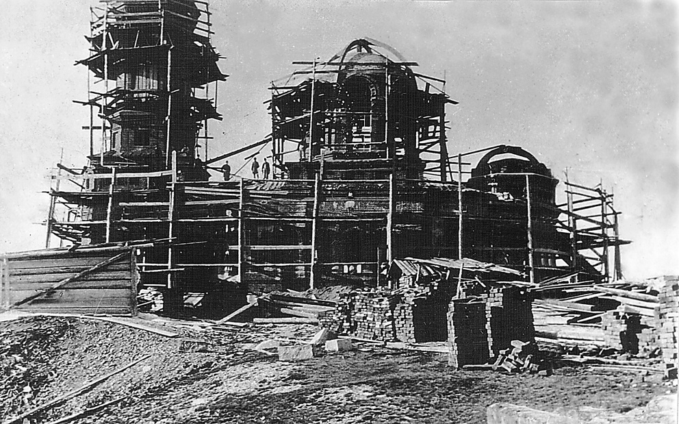 Строительство каменного храма Иоанна Предтечи в Реже на Орловой горе