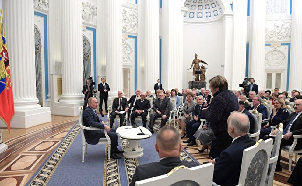 Т. Г. Мерзлякова на встрече с В. В. Путиным
