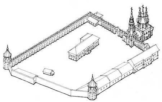 Верхотурский кремль и Свято-Троицкий собор: реконструкция изначального вида в начале XVIII века